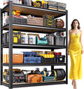 AOARGG 78" H Garage Shelving Heavy Duty Storage Shelves, Metal Adjustable Shelving Unit, Utility Garage Organizer Shelf for Basement, Pantry, Kitchen, Warehouse, 45.6" W x 19.7" D x 78" H, Black