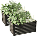 4x2x2ft(2 Pack) Raised Garden Bed Kit, Galvanized Planter Garden Boxes Outdoor, Metal Raised Garden Beds for Vegetables,Fruits, Flower,Black