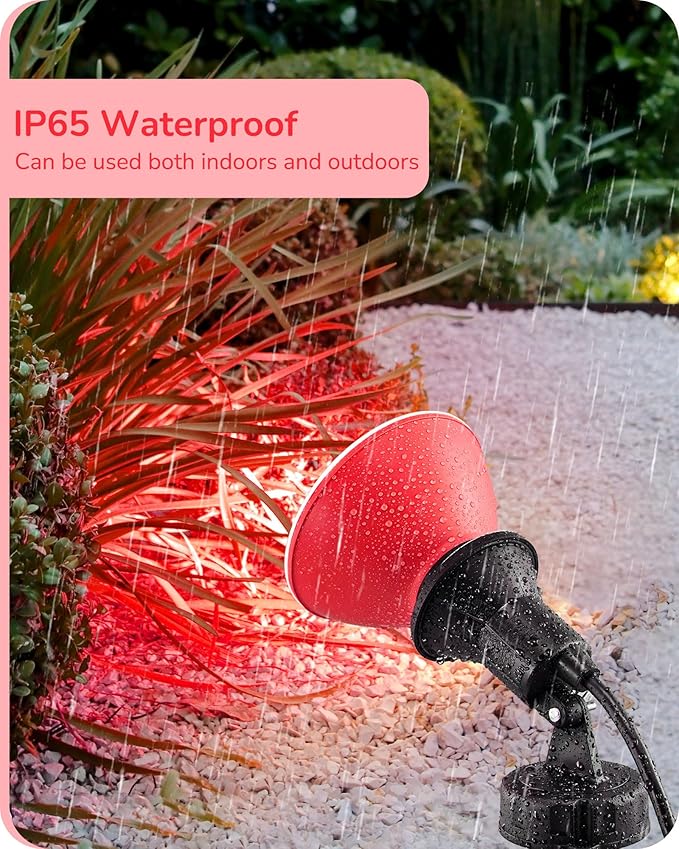 EDISHINE PAR38 Red LED Flood Light Bulbs Outdoor, Dimmable LED Light Bulb, 18W(120W Equivalent), Outdoor Weatherproof Light Bulb, E26 Base, 4 Pack