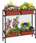 Raised Garden Beds with Legs, Elevated Planter Box Outdoor for Vegetables, Flowers, Herbs, Indoor Standing Garden Bed with Drainage Holes for Backyard Patio Gardening, Red