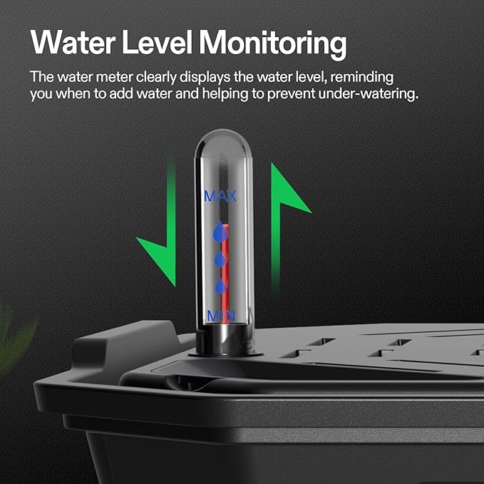 VIVOSUN 4-Pack FlexFeed Self-Watering Pots with Grow Bags, Auto Irrigation Fabric Pot Base with Water Meter & Maintenance Window, for Use Indoors/Outdoors in Grow Tents, Greenhouses, Gardens