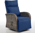 Belord Dual-Adjust Outdoor Swivel Recliner Chair – Wicker Reclining Patio Chair with Adjustable Backrest and Footrest, All-Weather Wicker Chaise Lounge Chair Outdoor for Pool Deck (2.0)