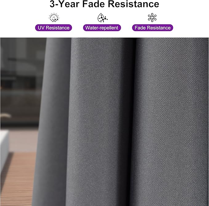 PURPLE LEAF 8' X 8' Patio Umbrella for Pool 7' High Offset Outdoor Cantilever Umbrella Swimming Pool Umbrella with 360°Rotation for Poolside Light Grey