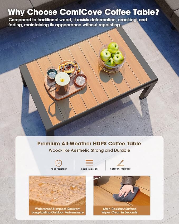 Aluminum Outdoor Patio Furniture Loveseat, All-Weather Patio Conversation Sets with Washable Thick Cushion, Morden Patio Furniture Set for Porch, Balcony, Deck, Yard, Graphite
