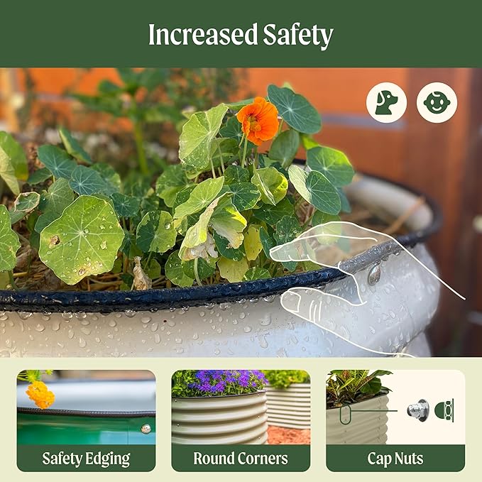 32" Extra Tall Raised Garden Bed Kits, 3.5 x 5 x 2.7ft Raised Planter Box Outdoor, 2 x 6.5 x 2.7ft Deep Root 6 in 1 Modular Metal Raised Beds for Gardening Vegetables Flowers Fruits - British Green
