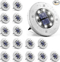GIGALUMI Solar Ground Lights - No-Drill Fence Lighting Solution, Waterproof Perimeter Lights Compatible with Wood, Metal & Concrete Fences (16 Pack Cool White)