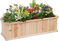 Shine Company Premium Cedar Raised Garden Bed, Planter Box for Vegetables, Flowers, or Herbs 40" L x 12" D x 12" H