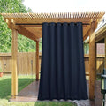 NICETOWN 2 Panels Outdoor Curtains for Patio Waterproof & Windproof, Thermal Insulated Top & Bottom Grommet & Back Tab Light Block Outdoor Drapes with Bouns Rope for Fixed, Navy Blue, W84 by L95
