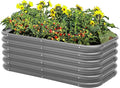 Galvanized Raised Garden Bed, Outdoor Planter Bed, Metal Planter Box for Gardening and Planting,4x2x1.5ft, Dark Grey