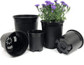 10 Pack Plastic Black Plant Pots Nursery Gardening Planters 4 in to 7.5 Inch Small Medium Plants 0.25 0.35 0.5 1 1.5 Gallon for Indoor and Outdoor Plants