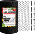 Heavy Duty Bird Netting for Garden Protection & Fruit Trees, 25x25 Ft with 10 Stakes – Black Anti-Bird Net for Poultry, Deer, & Squirrel Protection, Durable Nylon Mesh for Garden and Yard Use