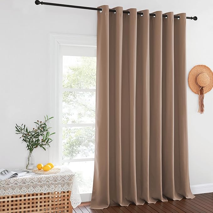 NICETOWN Cappuccino Blackout Curtains for Bedroom/Living Room 132 Inch Length - Thermal Insulated Room Darkening Grommet Top Window Curtains (100 by 132 - Inch, 1 Panel)