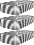 3 PCS Galvanized Raised Garden Bed Outdoor, Metal Garden Bed for Vegetables, Above Ground Garden Box for Flower, Steel Raised Beds for Gardening - 3x2ft