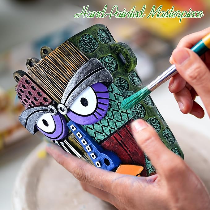 Abstract Face Planter Pots for Plants,Hand-Painted Colorful Flower Pots with Drainage, Indoor Outdoor Garden Decor Gift(Classic,Small)