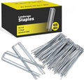 HongWay 420pcs 6 Inch Landscape Staples Galvanized Garden Stakes, 11 Gauge U-Shaped Sod Pins Yard Ground Staples for Landscaping Fabric Tent Lawn Truf Fence Irrigation Tube