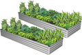 2PCS 10x3x1ft Galvanized Raised Garden Bed Kit, Galvanized Planter Raised Garden Boxes Outdoor, Large Metal Raised Garden Beds for Vegetables,Silver