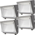 Glass Lens Wall Pack: 120W Outdoor LED Wall Lights 4Packs - 18000lm LED Wall Pack with photocell for Yard Entryways Walkways UL Listed