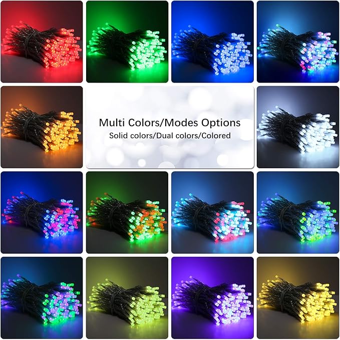 Brizled Color Changing String Lights, 33ft 100 LED Pasrel Easter Mini Lights with Remote, Dimmable RGB Lights String Clear Wire, Indoor USB Twinkle Light for Christmas Halloween Year-Round Decor