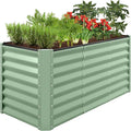 Best Choice Products 4x2x2ft Outdoor Metal Raised Garden Bed, Deep Root Planter Box for Vegetables, Flowers, Herbs, and Succulents w/ 119 Gallon Capacity - Sage Green