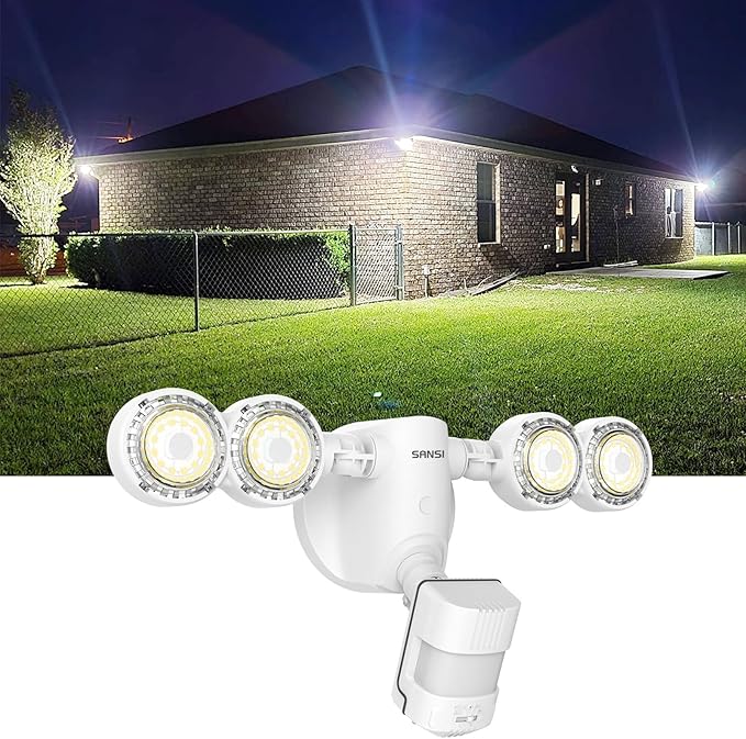SANSI 40W 5000 LM LED Motion Sensor Outdoor Lights 5000K Daylight Super Bright, Dusk to Dawn, Bright Security Lights for Garage, Yard, IP65 Waterproof, ETL Listed