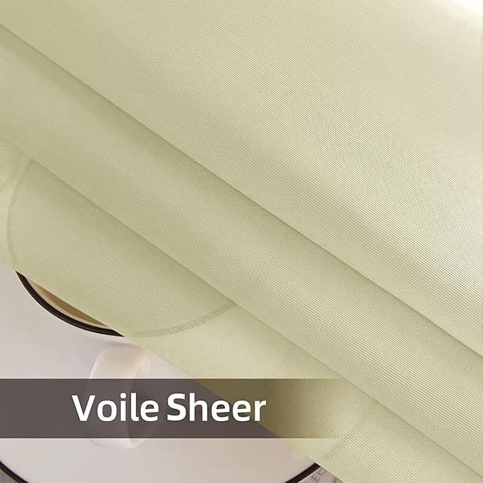 SpaceDresser Waterproof Outdoor Sheer Curtains for Patio - 2 Panels Rod Pocket Indoor Voile Sheer Curtain for Living Room,52W x 84L inch, Sage Green