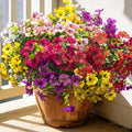 20 Bundles Artificial Flowers for Outdoors, UV Resistant Fake Plants Flowers Greenery Shrubs Plants for Decoration Outside Plants Hanging Planter Home Garden Decor (Mix（6 Color）)