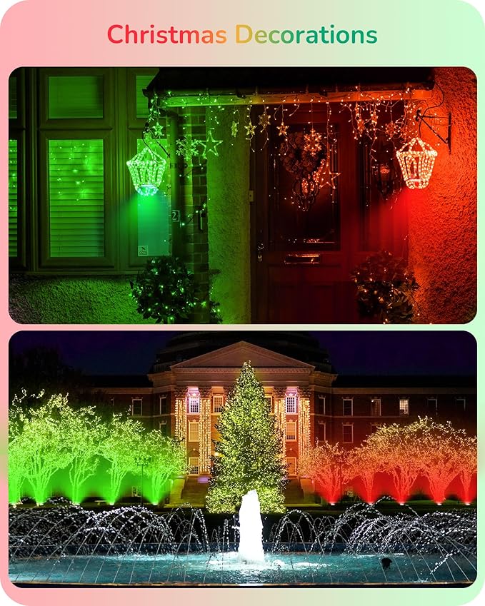 EDISHINE St.Patrick's Day/Easter Decorations PAR38 Red & Green LED Flood Light Bulbs Outdoor, Dimmable LED Light Bulb, 18W(120W Equivalent), Outdoor Weatherproof Light Bulb, E26 Base, 2 Pack