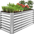 Best Choice Products 4x2x2ft Outdoor Metal Raised Garden Bed, Deep Root Box Planter for Vegetables, Flowers, Herbs, 119 Gallon Capacity, 100% Non Toxic Materials - Galvanized
