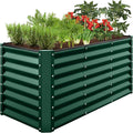 Best Choice Products 4x2x2ft Outdoor Metal Raised Garden Bed, Deep Root Box Planter for Vegetables, Flowers, Herbs, 119 Gallon Capacity, 100% Non Toxic Materials - Dark Green