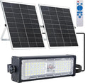WERISE Solar Flood Lights Outdoor Waterproof IP66, 3600 Lumen 6500K LED Floodlight with 16.4ft Wire, 30000mAh Battery Dusk to Dawn Solar Powered Security Light with Remote Control for Shed Garage Barn