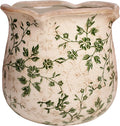 Vintage Ceramic 6.11'' Plant Pots, Decorative Vase for Indoor Garden, Room & Home Decor, Sage Beige