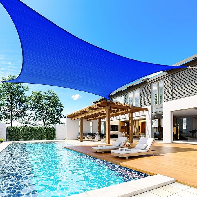 Quictent 20x26ft Sun Shade Sail for Patio, 185GSM Heavy Duty Rectangular Outdoor Sunshades UV Block Outside Canopy Cover for Backyard