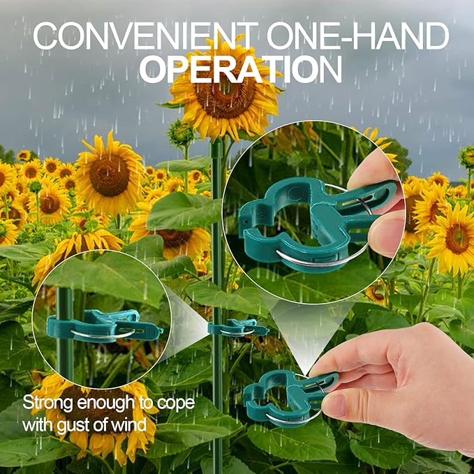 40 Pcs Plant Support Clips,Flower and Vine,Garden Tomato Plant Support Clips for Supporting Stems,Vines Grow Upright Climbing,Tool for Straightening,Tomato Cage,Trellis. 2 Sizes in one Pack