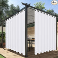 HolidayIdeas Extra Wide Outdoor Curtains for Patio Waterproof, 4 Panels - 110 x 120 Inch - Privacy & Light Filtering Curtains White Grommet Outside Curtains for Porch, Gazebo, Pergola, Backyard