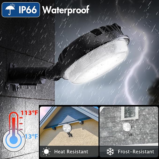 2 Pack 150W LED Barn Light, 20000LM Dusk to Dawn Security Light with 150° Adjustable Angle Photocell, IP66 Waterproof 6500K Daylight Outdoor Lighting for Farmhouse/Yard/Street/Garage