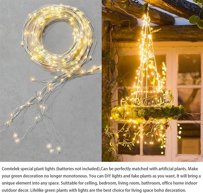 Comtelek Fake Hanging Plants with Lights Artificial Plants for Home Decor Macrame Plant Hanger with Fake Vines Faux Hanging Planter for Wall Ceiling Bedroom Bathroom Kitchen Office Boho Decor Indoor