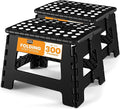 Utopia Home Folding Step Stool with Handle – 9 Inch Anti Slip Collapsible Stool – Holds Up to 300 lbs – Sturdy Plastic Step Stool Foldable for Kitchen, Bathroom and Home Use (2-Pack, Black)