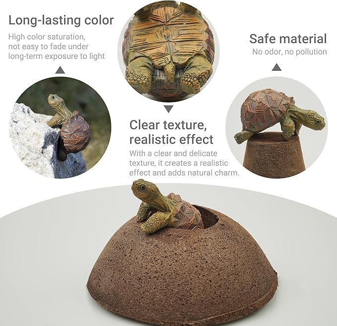 Mini Turtle Statue Miniature Tortoise Figurine Plant Pot Hanger, Realistic Resin Climbing Turtle Ornament Garden Decor for Bonsai Succulents Aquariums, Creative Gift for Plant Parents