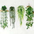 4 Pack Artificial Plants Wall Hanging Fake Plants Indoor for Shelf Boho Faux Eucalyptus Ivy Vine House Plants for Living Room Wall Backdrop Outdoor Decor