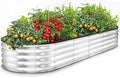 Utopia Home Galvanized Raised Garden Bed, 6 by 2 by 1 feet Lightweight Planter Boxes Outdoor with Easy Assembly, Large Garden Bed for Vegetables, Fruits, Flowers, Silver