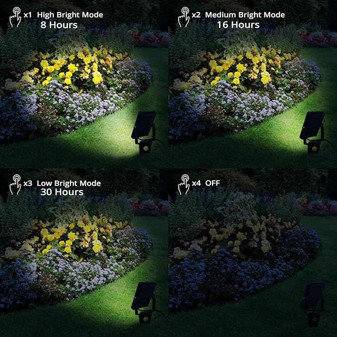 Solar Spot Lights Outdoor,ZETA Waterproof Metal Cool White 3-in-1 Auto On/Off Dusk to Dawn Uplights Decoration SpotLights for Outside House Trees Garden Yard Driveway Porch Walkway Flag Pole Lawn