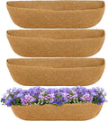 HFHOME 4PCS 24 Inch Coco Liners for planters, Horse Trough Coconut Planter Hanging Basket Liners for Window Box Hanging Trough Planter