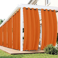 Outdoor Curtains for Patio Waterproof 6 Panels - Windproof, Privacy, Weatherproof Outside Drapes for Gazebo Pergola Porch, Grommet Top and Tab Bottom, 54x95 Inch, Mecca Orange