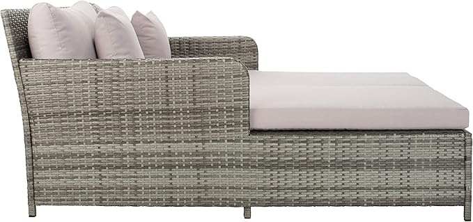 Safavieh PAT7500B Outdoor Collection Cadeo Grey Cushion Daybed