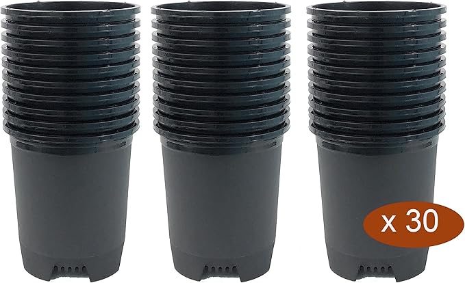 Wholesale Nursery Pot in Bulk 30-Pack 3 Gallon 9.5 Inch Black Plastic Planters for Outdoor Indoor Plants Gardening Flower Pots with Drainage Holes