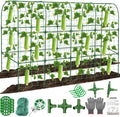 67 x 50 Cucumber Trellis for Raised Bed, U-Shape Metal Large Garden Trellis for Climbing Plants Outdoors with Netting, Garden Tools, Cucumber Arch Trellis for Vegetable Fruit Flower Plant Support