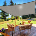 HappyTrends Sun Shade Sail,Heavy Duty UV Protection Beach Shade Canopy Wind sail,Tear and Rust Resistant Patio sail Shade for Yard Deck Lawn Garden Rectangle Sunshade(12'x 12',Grey)