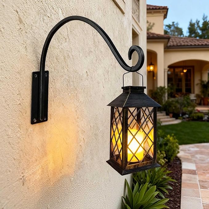 Qiang Ni Heavy-Duty Plant Hanger Outdoor: 16-Inch 80 lbs Hanging Plant Hooks for Outside Baskets - 2 Pieces Wall Mount Plant Bracket for Bird Feeder
