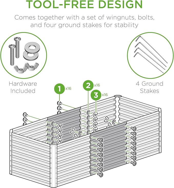 Best Choice Products 4x2x2ft Outdoor Metal Raised Garden Bed, Deep Root Box Planter for Vegetables, Flowers, Herbs, 119 Gallon Capacity, 100% Non Toxic Materials - Galvanized