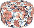 LVTXIII Indoor/Outdoor Extra Large Inflatable Ottoman Pouf D31 x H14 Inch, Round Footstool with Handle, Weather-Resistant Portable Furniture for Patio, Camping, Beach, Vibrant Blossom